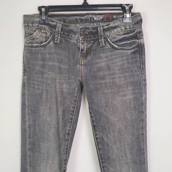 Gap 1969 Size 1 Black skinny Zipper Bottom Denim Jeans - Picture 2 of 9